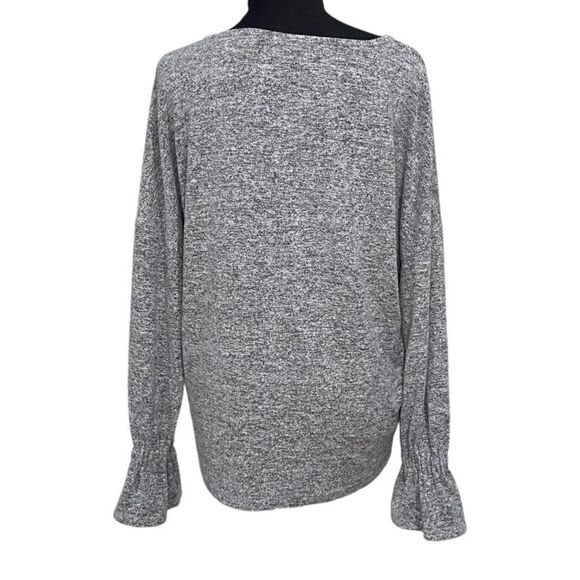 Lucky Brand Women’s Sz L, Heathered Gray BOHO Bell Sleeves Relaxed Sweater - Picture 5 of 5